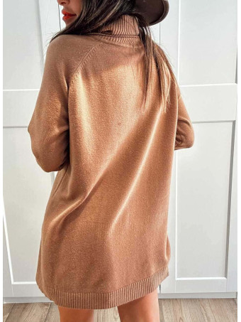 Jersey Largo Cuello Vuelto MORYEL Camel HEVE