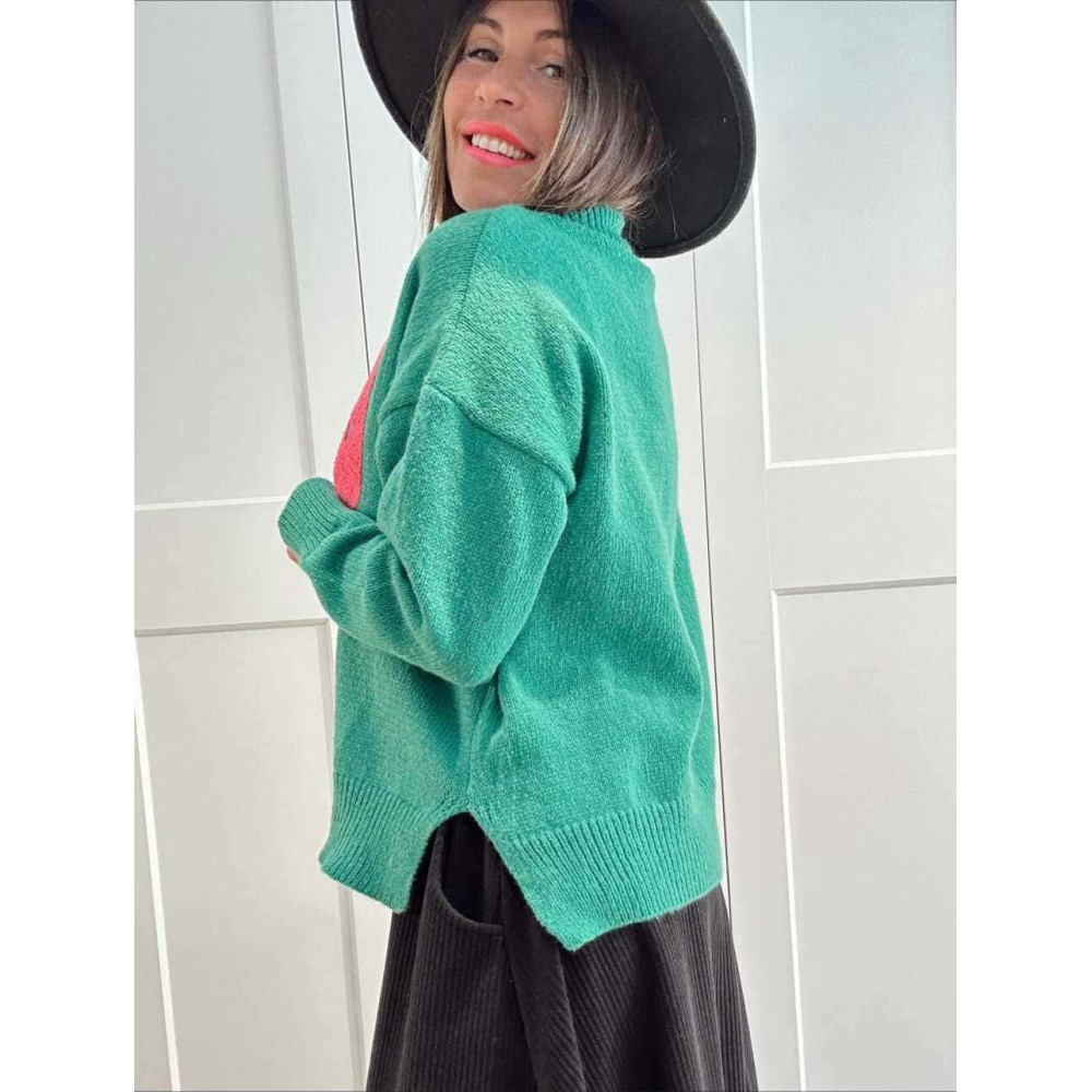 Jersey Letras Burbuja BABE Verde HEVE