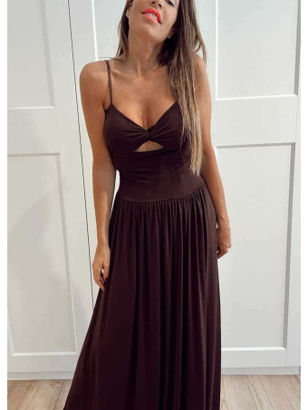 Vestido Nudo Cut Out SERAVINE Marrón HEVE
