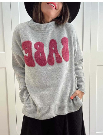 Jersey Letras Burbuja BABE Gris HEVE
