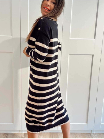 Vestido Punto Rayas TEBOW Marino HEVE