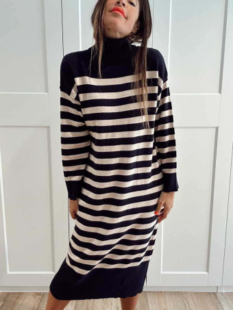 Vestido Punto Rayas GARENZE Marino HEVE