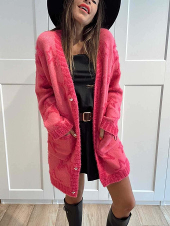 Cárdigan Jacquard Estrellas STARFALL Fucsia HEVE
