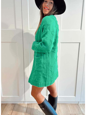 Cárdigan Jacquard Estrellas STARFALL Verde HEVE
