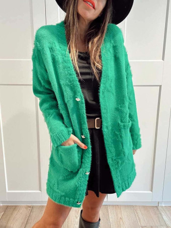 Cárdigan Jacquard Estrellas STARFALL Verde HEVE