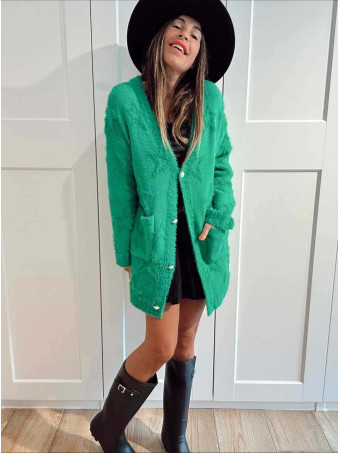 Cárdigan Jacquard Estrellas STARFALL Verde HEVE
