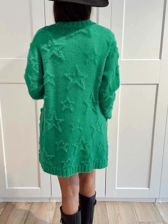 Cárdigan Jacquard Estrellas STARFALL Verde HEVE