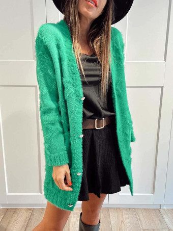 Cárdigan Jacquard Estrellas STARFALL Verde HEVE