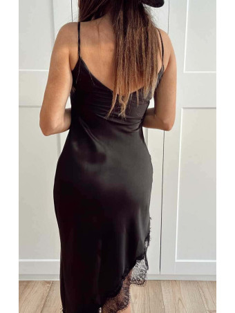 Vestido Lencero Asimétrico VANTAIRE Negro HEVE