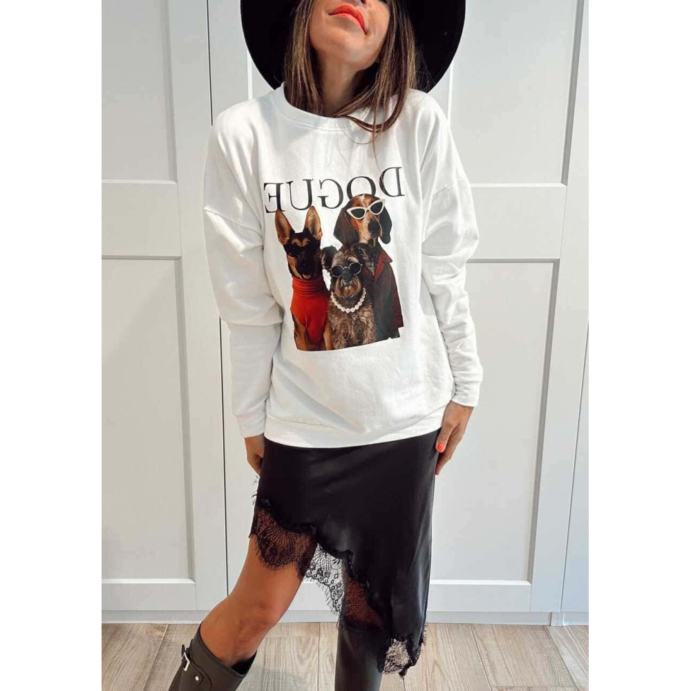 Sudadera Algodón DOGUE TEAM Blanco HEVE Sudadera Algodón DOGUE TEAM Blanco HEVE