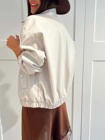 Cazadora Retro Polipiel KORBEL Beige HEVE