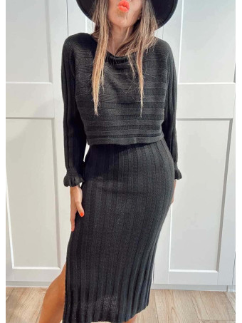 Conjunto Punto Vestido y Bolero ONYSSA Negro HEVE