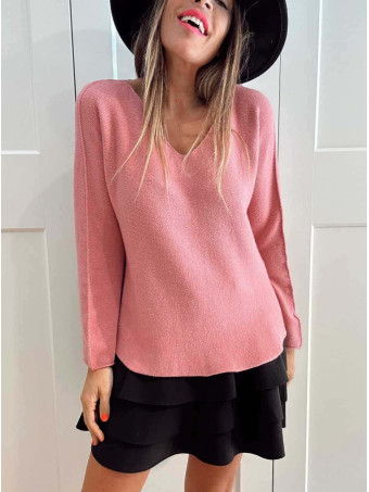Punto Básico Escote Pico JANIKA Rosa HEVE