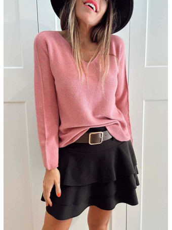 Punto Básico Escote Pico JANIKA Rosa HEVE
