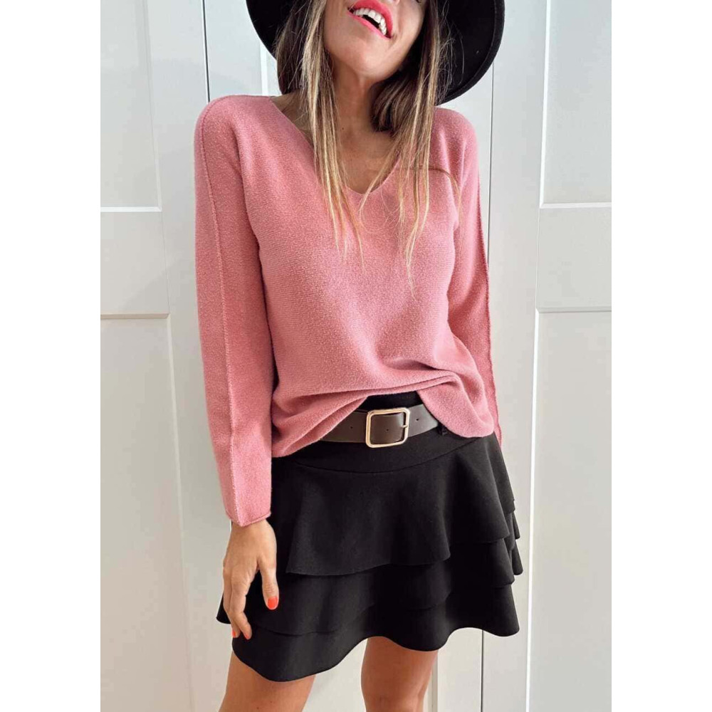 Punto Básico Escote Pico JANIKA Rosa HEVE