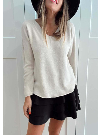 Punto Básico Escote Pico JANIKA Beige HEVE