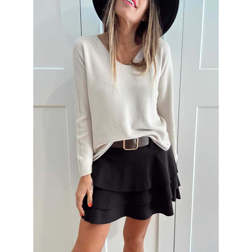 Punto Básico Escote Pico JANIKA Beige HEVE