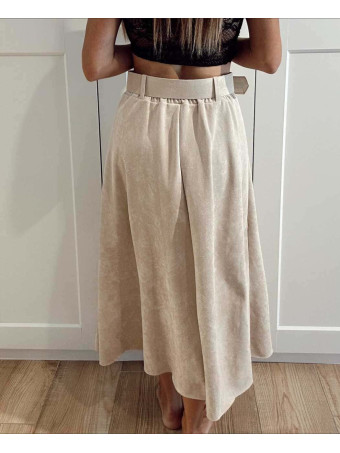 Falda Efecto Ante con Cinturón SAUVRA Beige HEVE