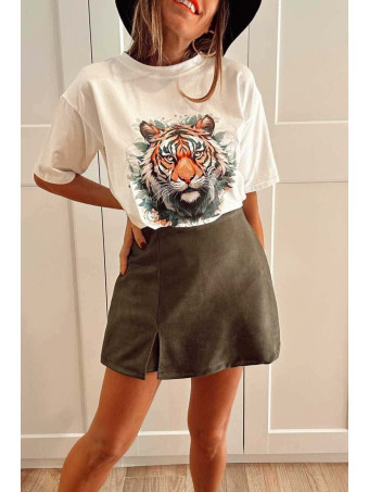 Falda Pantalón Efecto Ante VALOA Verde Militar HEVE