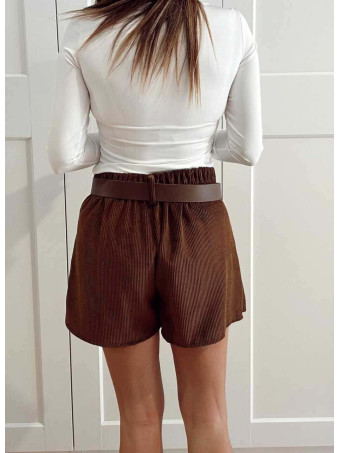 Falda Pantalón Pana con Cinturón TOVEA Marrón HEVE