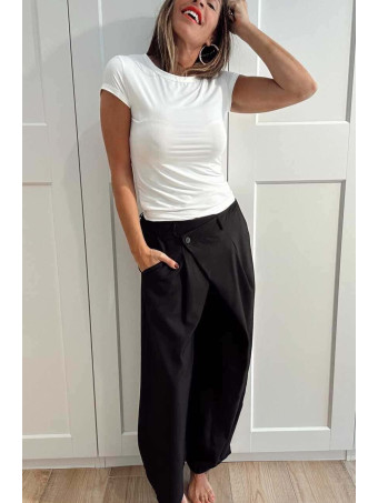 Pantalón Balloon Efecto Cruzado ZAVELLE Negro HEVE