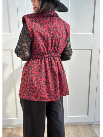 Chaleco Hombreras Estampado Print ARUBA Burdeos HEVE Chaleco Hombreras Estampado Print ARUBA Burdeos HEVE