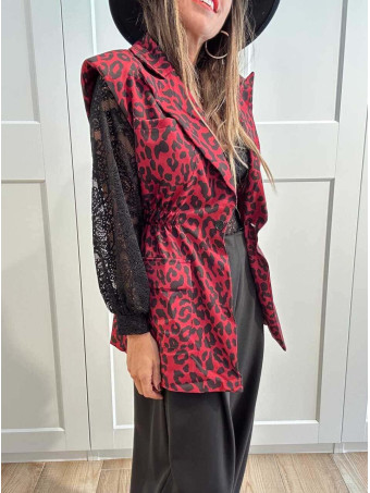 Chaleco Hombreras Estampado Print ARUBA Burdeos HEVE Chaleco Hombreras Estampado Print ARUBA Burdeos HEVE