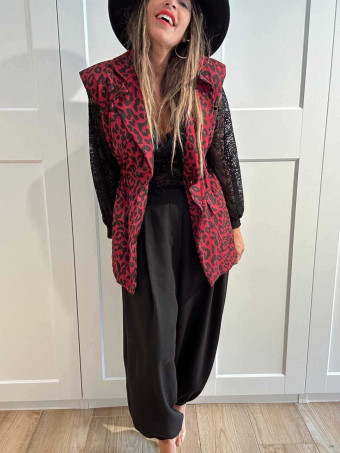 Chaleco Hombreras Estampado Print ARUBA Burdeos HEVE Chaleco Hombreras Estampado Print ARUBA Burdeos HEVE