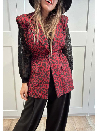 Chaleco Hombreras Estampado Print ARUBA Burdeos HEVE Chaleco Hombreras Estampado Print ARUBA Burdeos HEVE