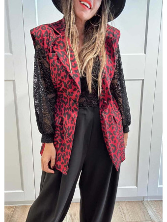 Chaleco Hombreras Estampado Print ARUBA Burdeos HEVE Chaleco Hombreras Estampado Print ARUBA Burdeos HEVE