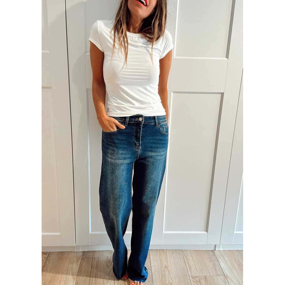 Jeans Wide Leg Tiro Alto DALVEA HEVE Jeans Wide Leg Tiro Alto DALVEA HEVE