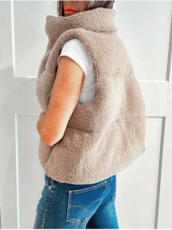 Chaleco Acolchado Borreguito STRONK Taupe HEVE