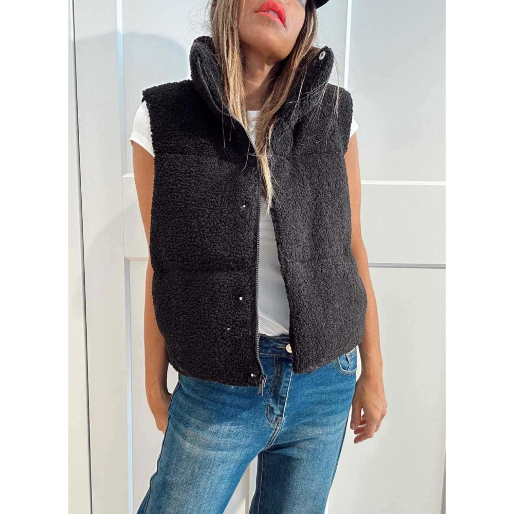 Chaleco Acolchado Borreguito STRONK Negro HEVE