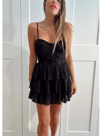 Vestido Corsetero Encaje DIONNA Negro HEVE
