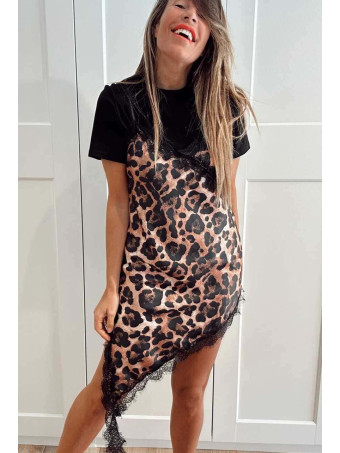 Vestido Lencero Print EONELA Camel HEVE
