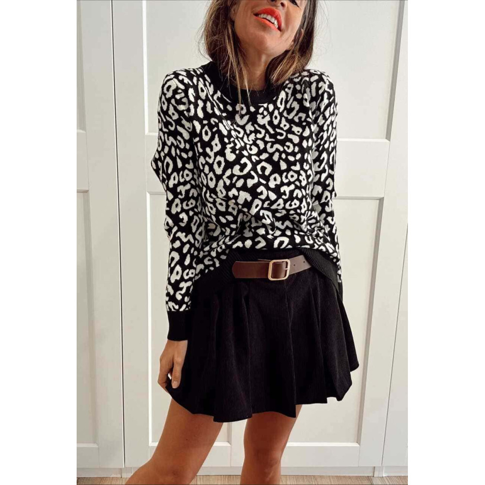 Punto Estampado Print BEWILDER Negro HEVE Punto Estampado Print BEWILDER Negro HEVE