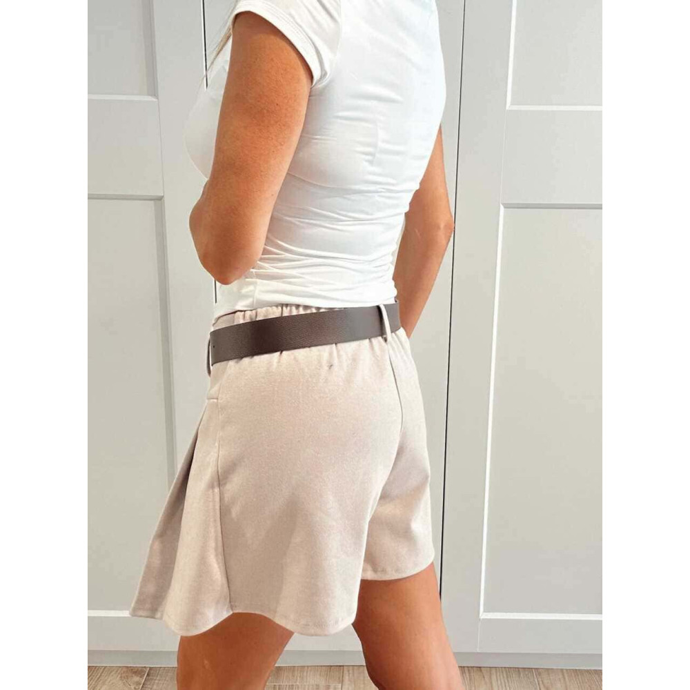Falda Pantalón con Cinturón SELVYN Beige HEVE