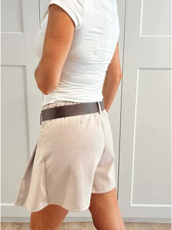 Falda Pantalón con Cinturón SELVYN Beige HEVE