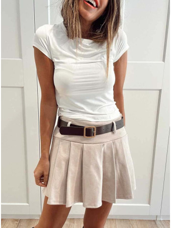 Falda Pantalón con Cinturón SELVYN Beige HEVE