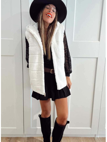 Chaleco Efecto Pelo GISELLE Blanco HEVE