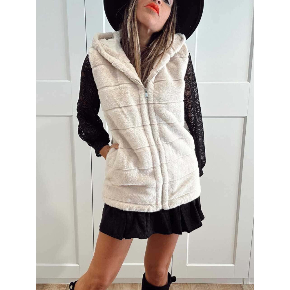 Chaleco Efecto Pelo GISELLE Beige HEVE Chaleco Efecto Pelo GISELLE Beige HEVE