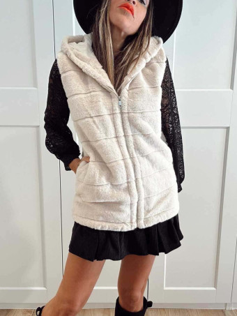 Chaleco Efecto Pelo GISELLE Beige HEVE