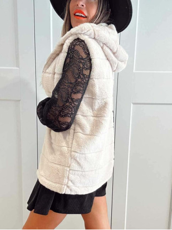 Chaleco Efecto Pelo GISELLE Beige HEVE