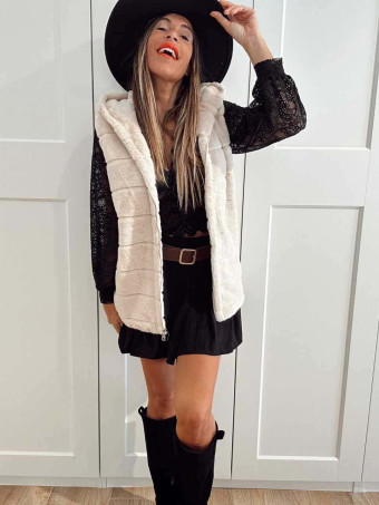 Chaleco Efecto Pelo GISELLE Beige HEVE