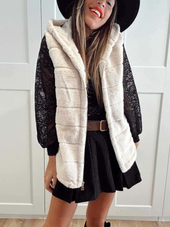 Chaleco Efecto Pelo GISELLE Beige HEVE