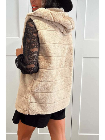 Chaleco Efecto Pelo GISELLE Taupe HEVE