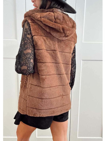 Chaleco Efecto Pelo GISELLE Marrón HEVE
