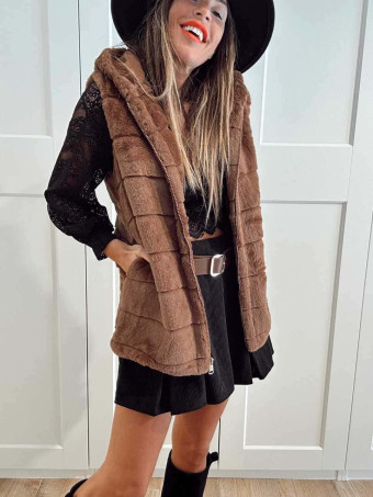Chaleco Efecto Pelo GISELLE Marrón HEVE
