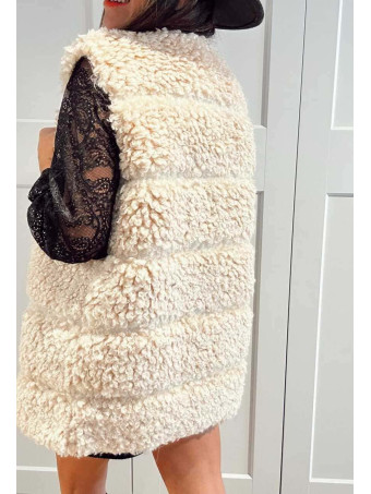Chaleco Sherpa Rizado NORELDA Beige HEVE