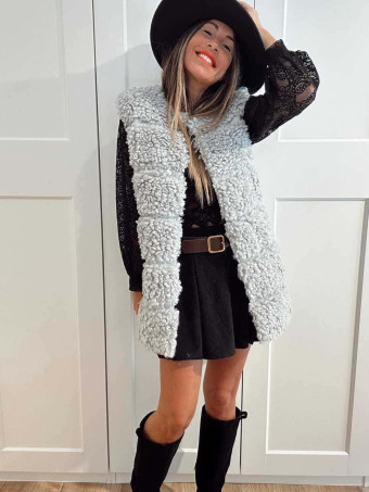 Chaleco Sherpa Rizado NORELDA Gris HEVE